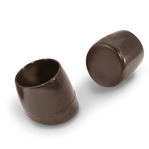 4 Abdeckkappen Stuhlgleiter für runde Rohre, schräg mit doppeltem Boden, Kunststoff, Schwarz (19mm, Schräge 20 Grad) von OL