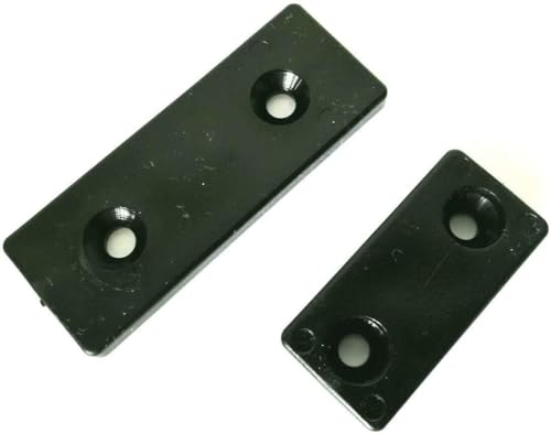 4X Möbelgleiter zum Schrauben - Kunststoff Gleiter mit 2 Bohrungen zum Anschrauben, Schwarz (40 x 20 x 5 mm) von KLAMA