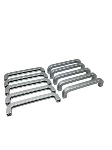 KLAMA 10 Möbelgriffe Bügelgriffe Kunststoff alufarbig lackiert Lochabstand 128 mm von KLAMA