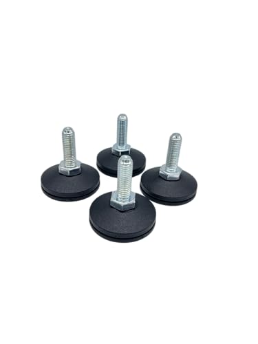 KLAMA 4X Justierfüße höhenverstellbar - Stellfüße mit Sechskant-Stellschraube und Anti-Rutsch-Platte (M10 x 30 mm) von KLAMA