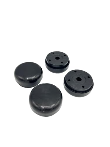 KLAMA 4X Möbelfüße höhenverstellbar - Füße für Möbel Ø 55 mm aus Kunststoff - Hochwertige Möbelerhöhung zum Anschrauben - 4er Set Gleitfüße in Schwarz inkl. Schrauben (Ø 55 mm) von KLAMA