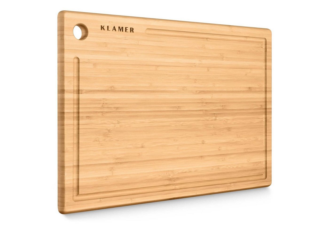 KLAMER Schneidebrett KLAMER Schneidebrett Bambus rutschfest mit Saftrille – Premium Holz-B… von KLAMER