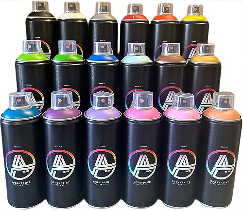 Double A Premium Sprühdosen einzeln 400ml Lack auf Acrylharzbasis matt hochdeckend schnell trocken stark pigmentiert (Gelb) von KLAMOTTEN STORE