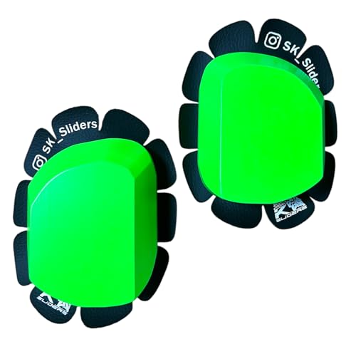 KLAMOTTEN STORE Holz Knieschleifer KS-Sliders Knieschoner Motorrad Scutzbekleidung (neongrün) von KLAMOTTEN STORE