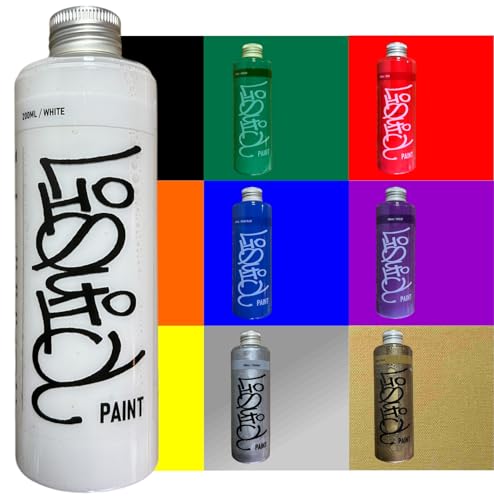 KLAMOTTEN STORE Nachfüllfarbe Silber Chrom, Refill 200ml Flasche - Lackfarbe auf Alkoholbasis - hochglänzend - Dope Liquid von KLAMOTTEN STORE