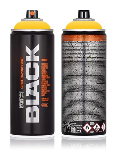 Sprühdose Montana BLACK 400 ml - Graffiti Paint - hochdeckende Mattfarben - zuverlässig - high-pressure (1030 Yellow) von KLAMOTTEN STORE