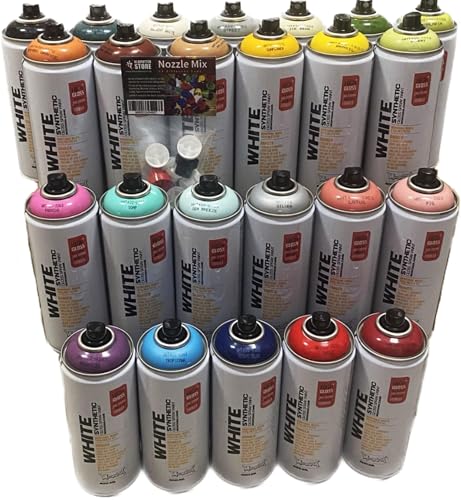 Sprühdosen 24 Montana Cans Synthetic Lack glänzend aufeinander abgestimmtes Farbspray von KLAMOTTEN STORE