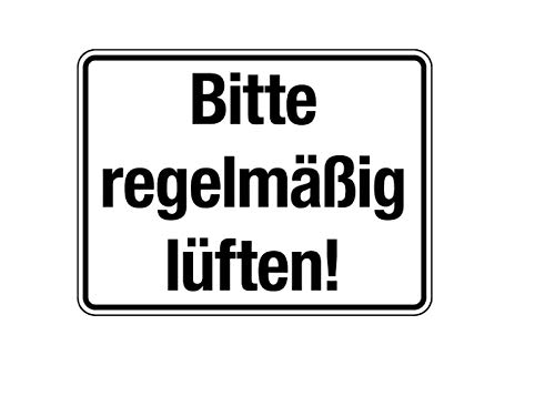 Folie selbstklebend Hinweisschild"Bitte regelmäßig lüften!" 150x200mm Aufkleber von KLAR
