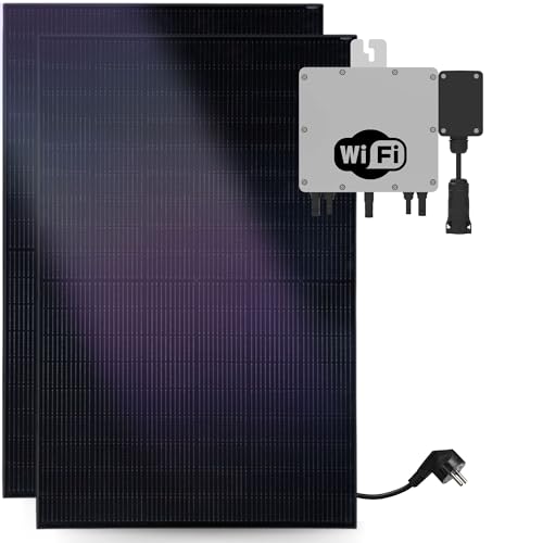 Photovoltaik Komplettanlage- KLARBEIT Balkonkraftwerk Set mit 2x Full Black Modul 440w I 800W Wechselrichter I 5m Schuko I Balkon Solaranlage 800w komplett I Balkonkraftwerk 800w komplett Steckdose Photovoltaik Komplettanlage- KLARBEIT Balkonkraftwerk Set mit 2x Full Black Modul 440w I 800W Wechselrichter I 5m Schuko I Balkon Solaranlage 800w komplett I Balkonkraftwerk 800w komplett Steckdose von KLARBEIT
