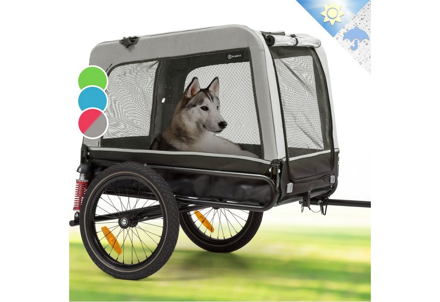 KLARFIT Fahrradkinderanhänger Husky Vario 2-in-1 Hundeanhänger von KLARFIT