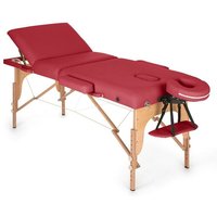 Mt 500 Massagetisch 210 cm 200 kg klappbar Feinzellschaum Tasche rot - Klarfit von KLARFIT