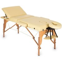 MT 500 Massagetisch 210 cm 200 kg klappbar Feinzellschaum Tasche beige von KLARFIT