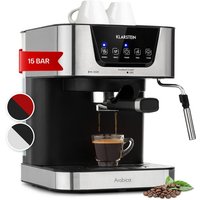 Klarstein - 1,5 l Siebträgermaschine für 2 Tasse Kaffee, Mini Espressomaschine mit Milchschäumer, 15 Bar Siebträger Kaffeemaschine Klein, Gute von KLARSTEIN