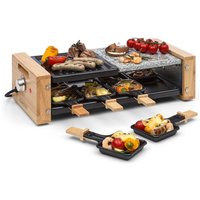 Chateaubriand Nuovo Raclette 1200W Aluminium / Stein 8 Personen Holz-Dekor - Schwarz - Klarstein von KLARSTEIN