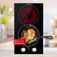 Klarstein - Glaskeramik Kochfeld, Einbau-Kochfeld mit 2 Platten, 3000 w Elektro Kochfeld zum Kochen, Modernes Glaskeramikkochfeld, Glaskeramik Klarstein - Glaskeramik Kochfeld, Einbau-Kochfeld mit 2 Platten, 3000 w Elektro Kochfeld zum Kochen, Modernes Glaskeramikkochfeld, Glaskeramik von KLARSTEIN