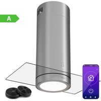 Klarstein Insel-Abzugshaube, Umluft-Dunstabzug mit 544m³/h Luftstrom, Verstellbare Inselhaube Umluft, Freihängend, Kronleuchter-Design, 3 Stufen, von KLARSTEIN