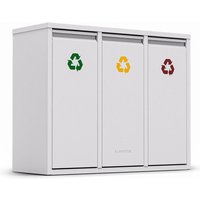 Klarstein - Ordnungshüter 3-in-1 Mülleimer - 45L Küchenabfalleimer mit Farbcodierung, Edelstahlgehäuse, herausnehmbare Behälter, Mülltrennsystem von KLARSTEIN