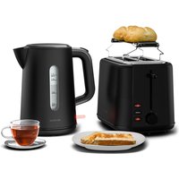 Klarstein Velaire Toaster Wasserkocher Set 2 Scheiben Toaster mit 7 Bräunungsstufen, Brötchenaufsatz, Krümelfach, 1,7L Wasserkocher mit Kalkfilter, von KLARSTEIN