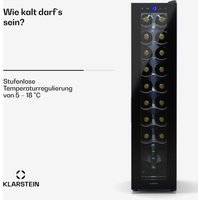 Weinkühlschrank,1 Zone Getränkekühlschrank mit Glastür, Leiser Indoor/Outdoor Kühlschrank, 50L Flaschenkühlschrank Klein, Weinschrank für Getränke, von KLARSTEIN