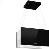 Klarstein - Kronleuchter l Inselabzugshaube 60cm Abluft: 590m³/h led Touch Glas schwarz - Schwarz von KLARSTEIN