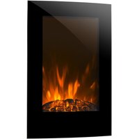 Lausanne Vertical Elektrischer Kamin 1000 oder 2000 Watt Glas Fernbedienung Dimmer von KLARSTEIN