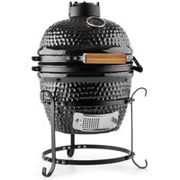 Princesize Kamado-Grill Keramikgrill Edelstahl-Grillrost Smoker bbq schwarz - Schwarz - Klarstein von KLARSTEIN