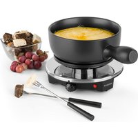 Sirloin Fondue-Set Käsefondue Raclette 1200 Watt Keramiktopf Thermostat Edelstahlgabeln - Schwarz - Klarstein von KLARSTEIN