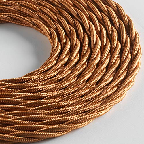 Klartext LUMIÈRE Textilkabel für Beleuchtung, 3 x 0,75 mm, Bronze, 5 m lang, inklusive Erdkabel Ultimative Sicherheit von KLARTEXT