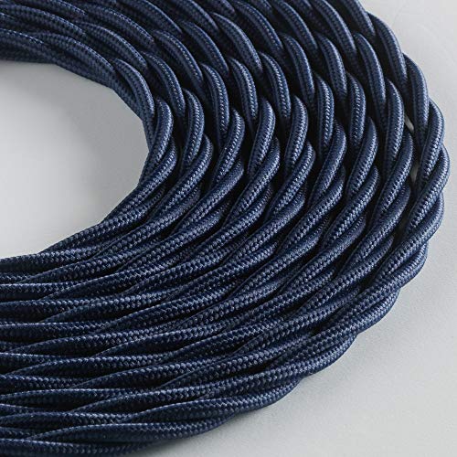 Klartext LUMIÈRE Textilkabel für Beleuchtung, 3 x 0,75 mm, Nachtblau, 3 m lang. Ultimative Sicherheit von KLARTEXT