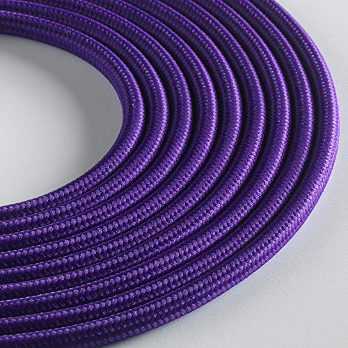 Klartext LUMIÈRE Textilkabel rund 3x0,75mm violett 3 Meter ACHTUNG: Erdkabel inkl. Erdkabel ! Ultimative Sicherheit von KLARTEXT