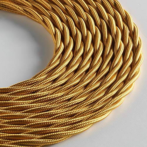Klartext Textilkabel BELLE ÉPOQUE Vintage elektrisch 3 x 1 mm gold 10 m von KLARTEXT