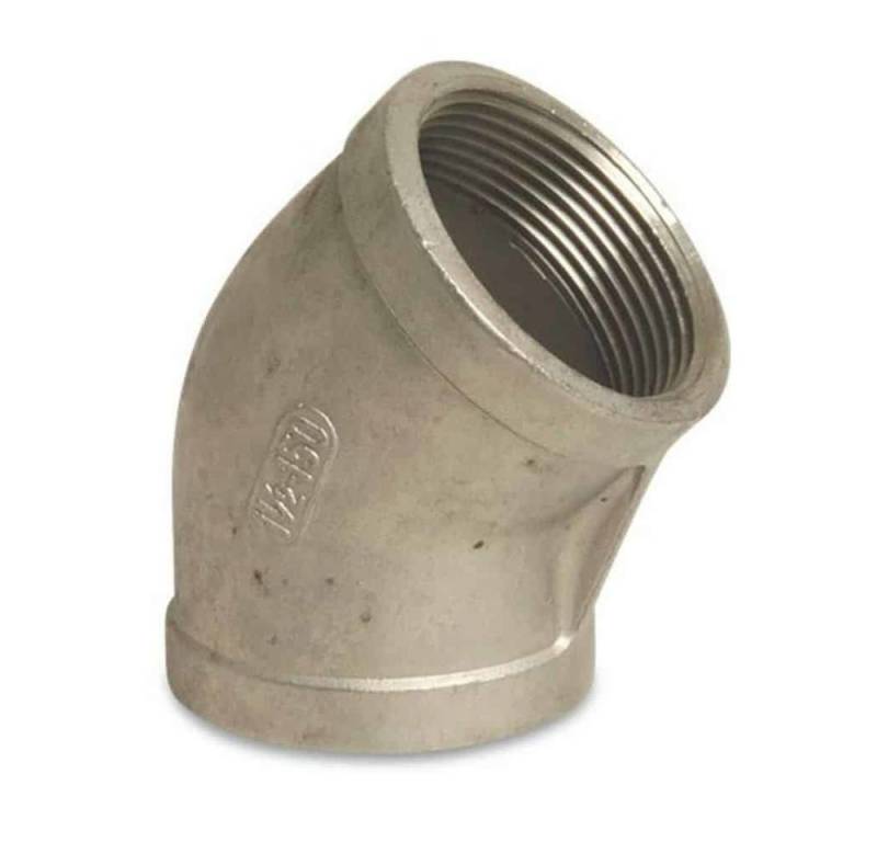 KLASEBO® Gewindefitting Edelstahl Winkel 45 Grad, Gewindefitting Edelstahl, 1/2 Zoll, Boni-Shop von KLASEBO®