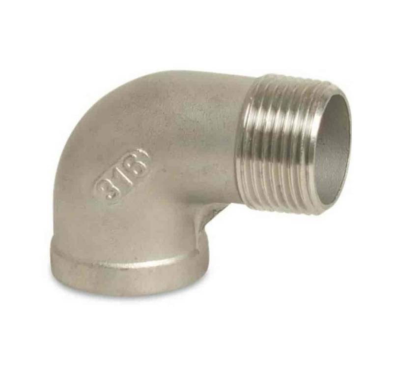 KLASEBO® Gewindefitting Edelstahl Winkel 90 Grad, Gewindefitting Edelstahl, 2" IG x 2" AG von KLASEBO®