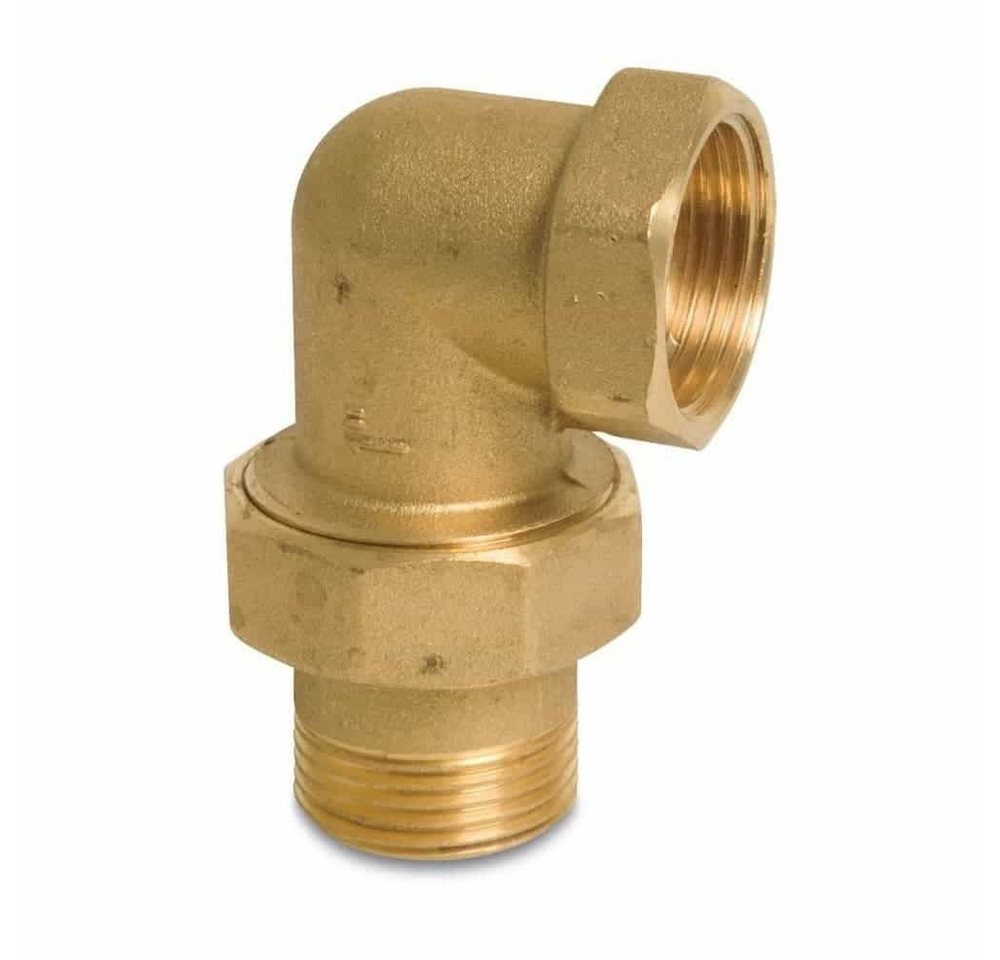 KLASEBO® Gewindefitting Gewindefitting Messing Radiator Winkelstück 90° 1 1/4" IG x 1 1/4" AG, Typ Konischdichtend von KLASEBO®