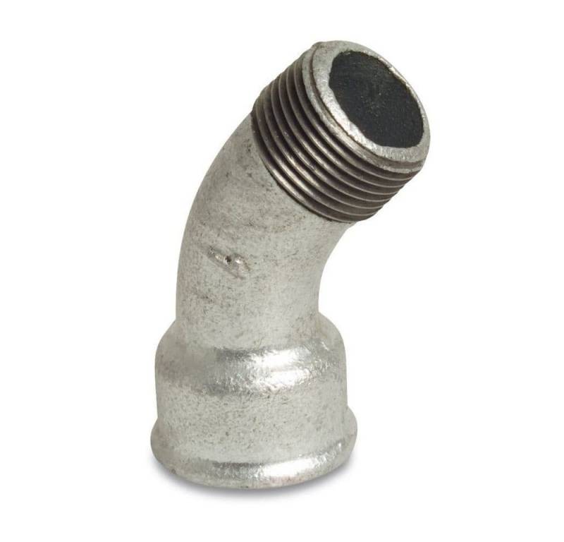 KLASEBO® Gewindefitting Gewindefitting Temperguss Bogen 45° 1 1/2 Zoll, Boni-Shop von KLASEBO®