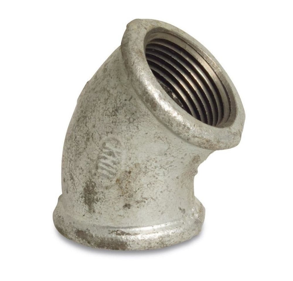 KLASEBO® Gewindefitting Gewindefitting Temperguss Winkel 45° 1/2" IG x 1/2" IG von KLASEBO®