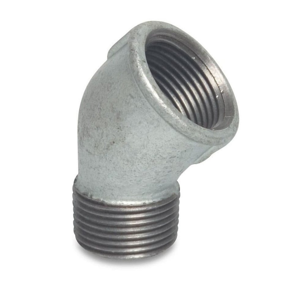 KLASEBO® Gewindefitting Gewindefitting Temperguss Winkel 45° 1" IG x 1" AG von KLASEBO®