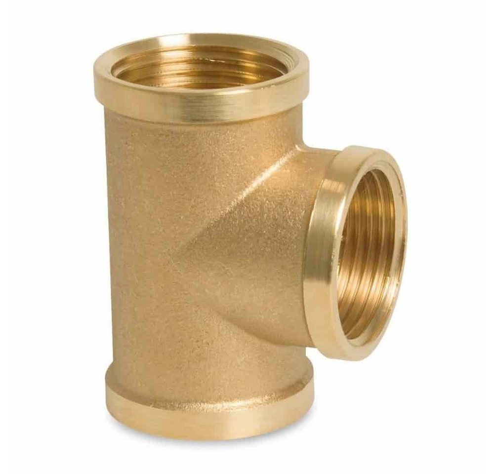 KLASEBO® Gewindefitting Messing T Stück, Gewindefitting, 1 1/2 Zoll Innengewinde von KLASEBO®