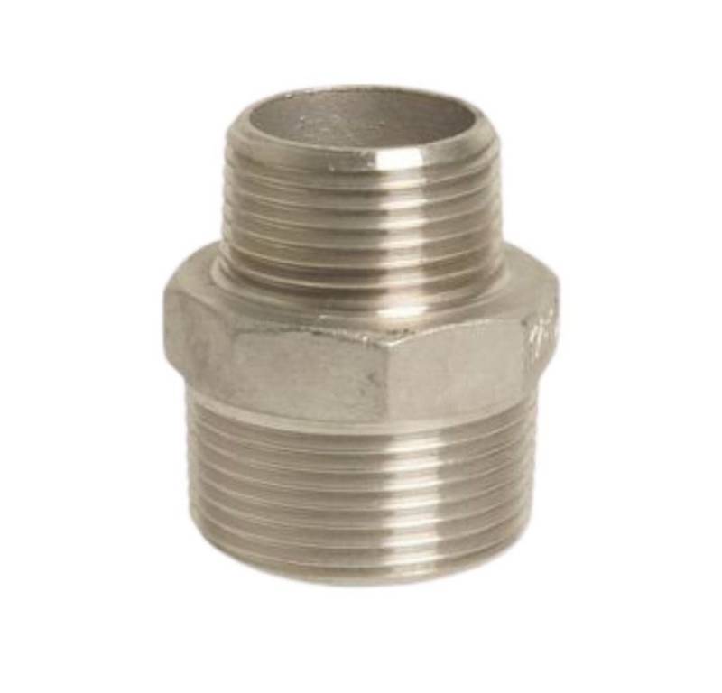 KLASEBO® Rohrverbinder Edelstahl Reduziernippel, Gewindefitting 2"x1" AG, V4A von KLASEBO®