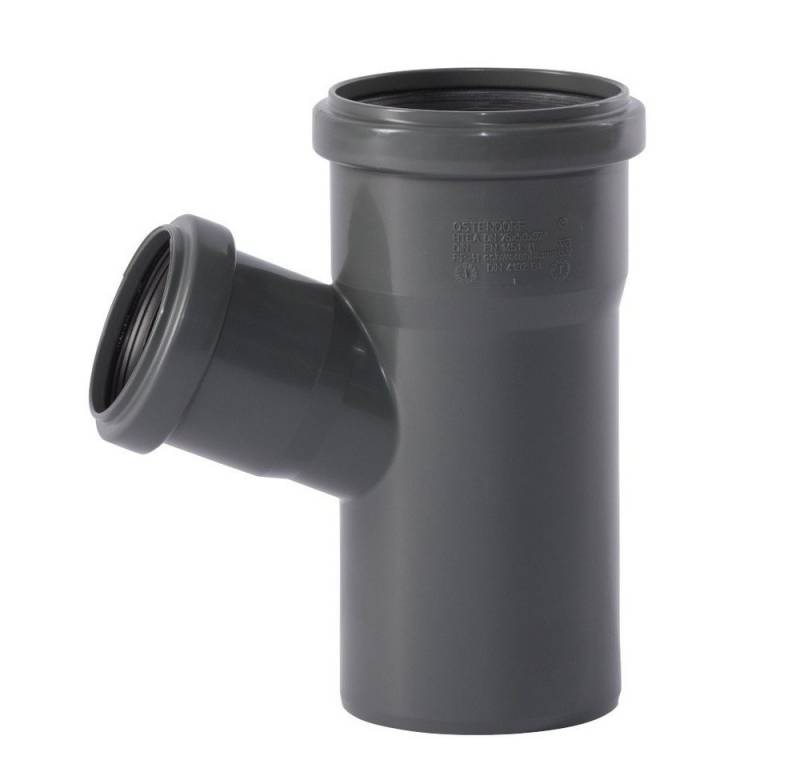 KLASEBO® Rohrverbinder HT Abzweig 75, HT Rohr 75/50, Abwasserrohr 67 Grad von KLASEBO®