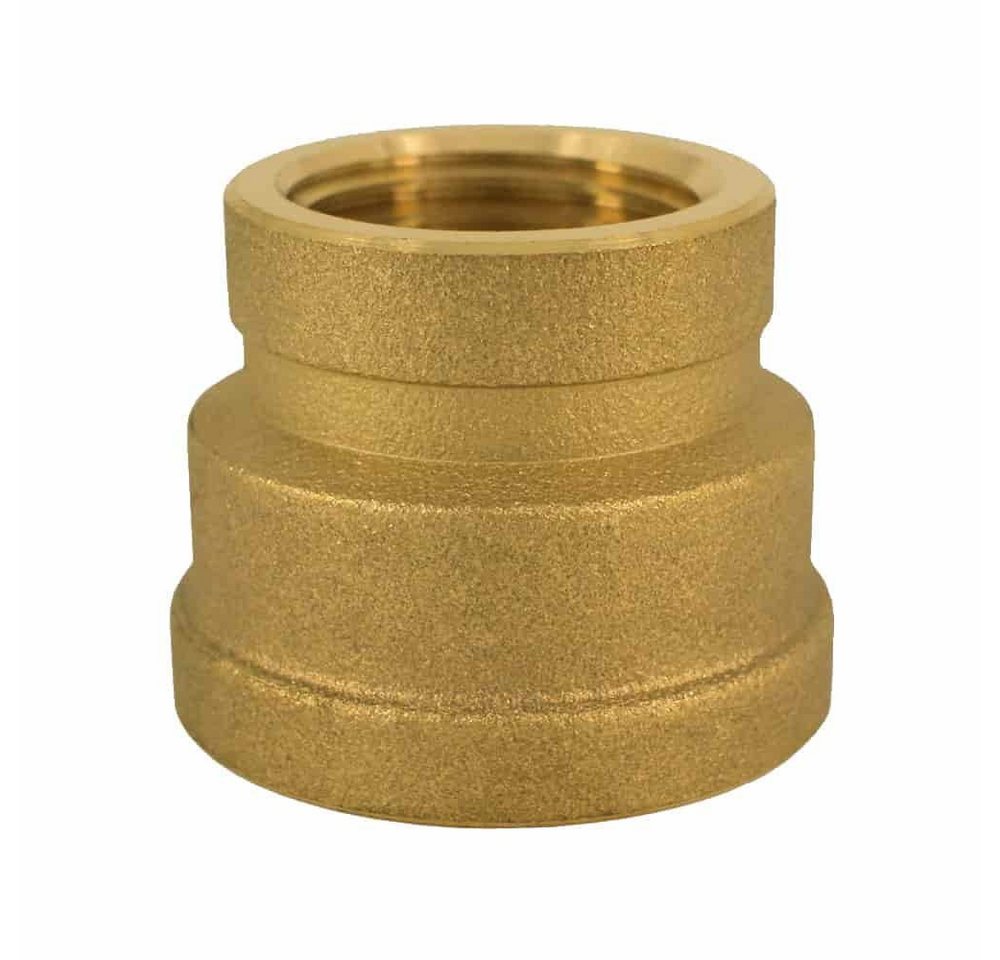 KLASEBO® Rohrverbinder Messing Muffe reduziert, Reduziermuffe, 3/4" IG x 1 1/4" IG von KLASEBO®