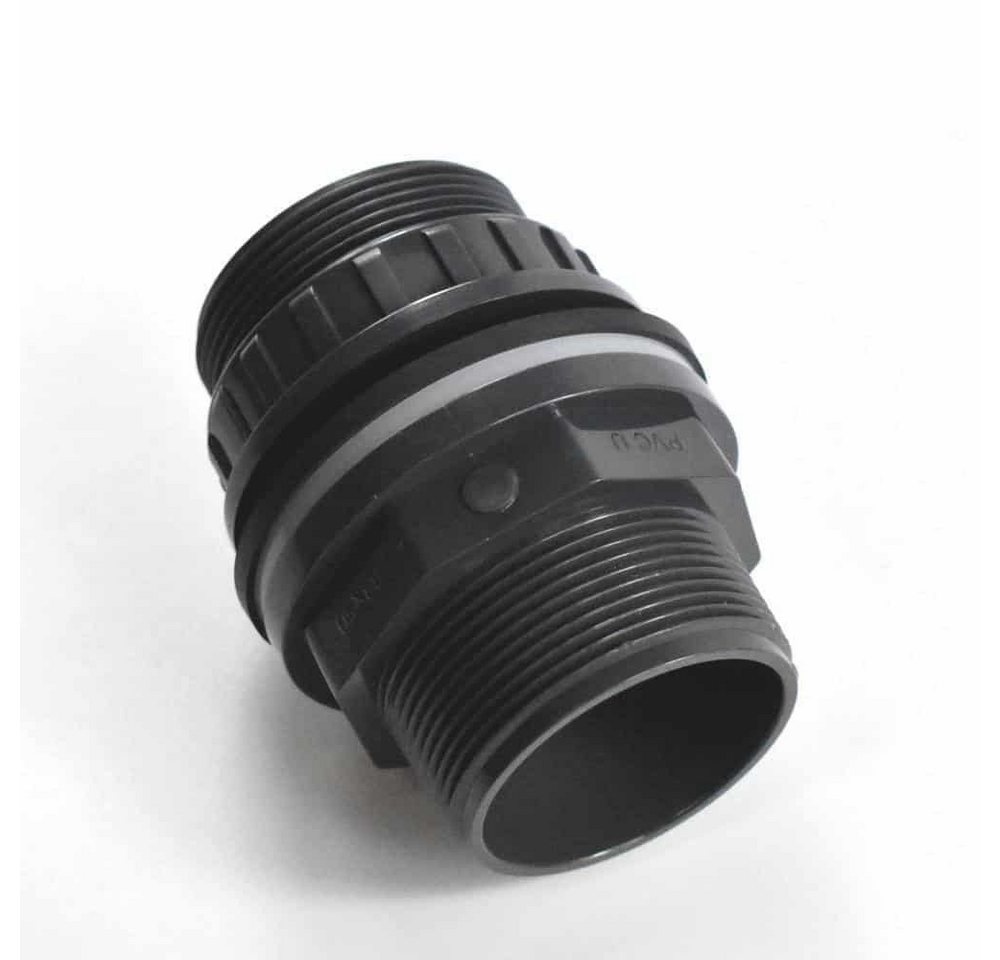 KLASEBO® Steckfitting PVC Durchführung, Klebemuffe, Außengewinde, PN10, Grau von KLASEBO®