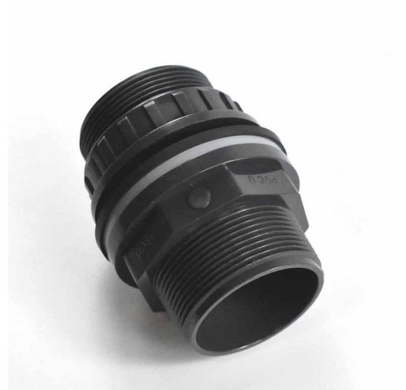 KLASEBO® Steckfitting PVC Durchführung, Klebemuffe, Außengewinde, PN10, Grau von KLASEBO®