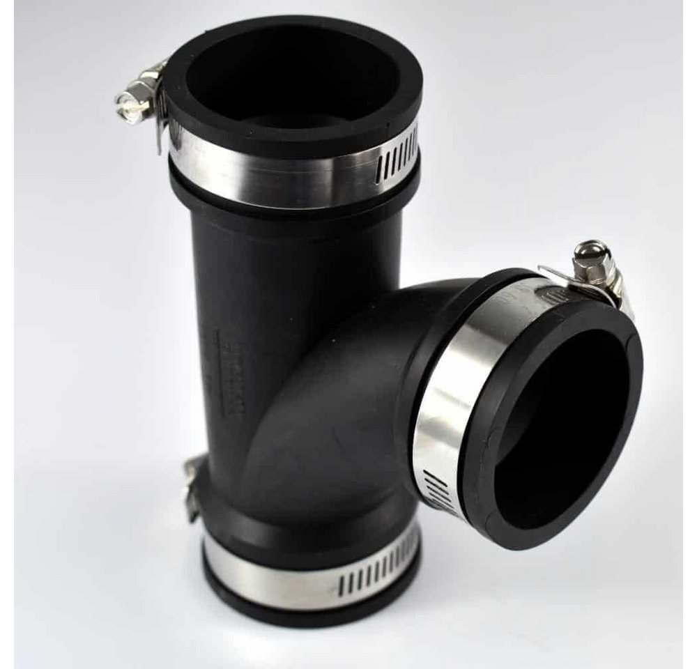 KLASEBO® Steckfitting PVC Fittings, T-Stück 2"/63mm, flexible Rohrverbinder, PVC Verbinder von KLASEBO®