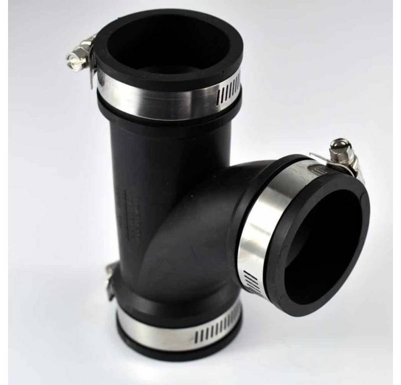 KLASEBO® Steckfitting PVC Fittings, T-Stück 2"/63mm, flexible Rohrverbinder, PVC Verbinder von KLASEBO®