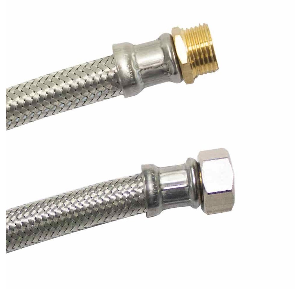 KLASEBO® flexibler Schlauch Panzerschlauch 1/2 Zoll, Edelstahl, Flexibel, 2000mm, Trinkwasser von KLASEBO®