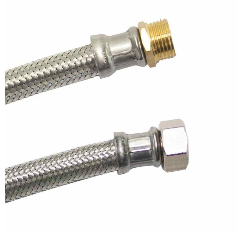 KLASEBO® flexibler Schlauch Panzerschlauch 1/2 Zoll, Edelstahl, Flexibel, 2000mm, Trinkwasser von KLASEBO®