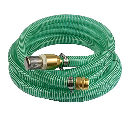 1" Zoll Saugschlauch Druckschlauch 25mm Innendurchmesser mit Saugkorb, Rückschlagventil + 1" AG Doppelnippel (1m), Ansaugschlauch Gartenpumpe, Schlauch (15m) von KLASEBO