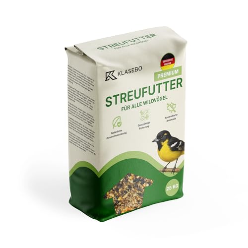 KLASEBO Streufutter Premium 25kg, Vogelfutter, Wildvogelfutter, Vogelfuttermischung 4 Jahreszeiten von KLASEBO