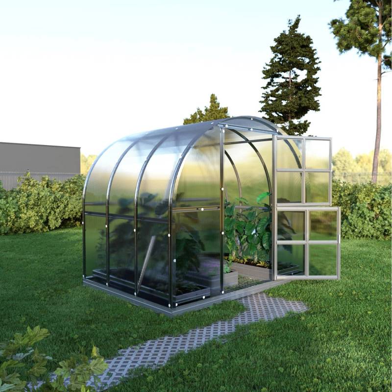 Klasika Greenhouses Arch KLASIKA Gewächshaus 6m², 3m x 2m mit 6 mm Polycarbonatabdeckung von KLASIKA GREENHOUSES